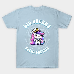 Big Dreams Yacht Captain Unicorn Ocean Edition T-Shirt